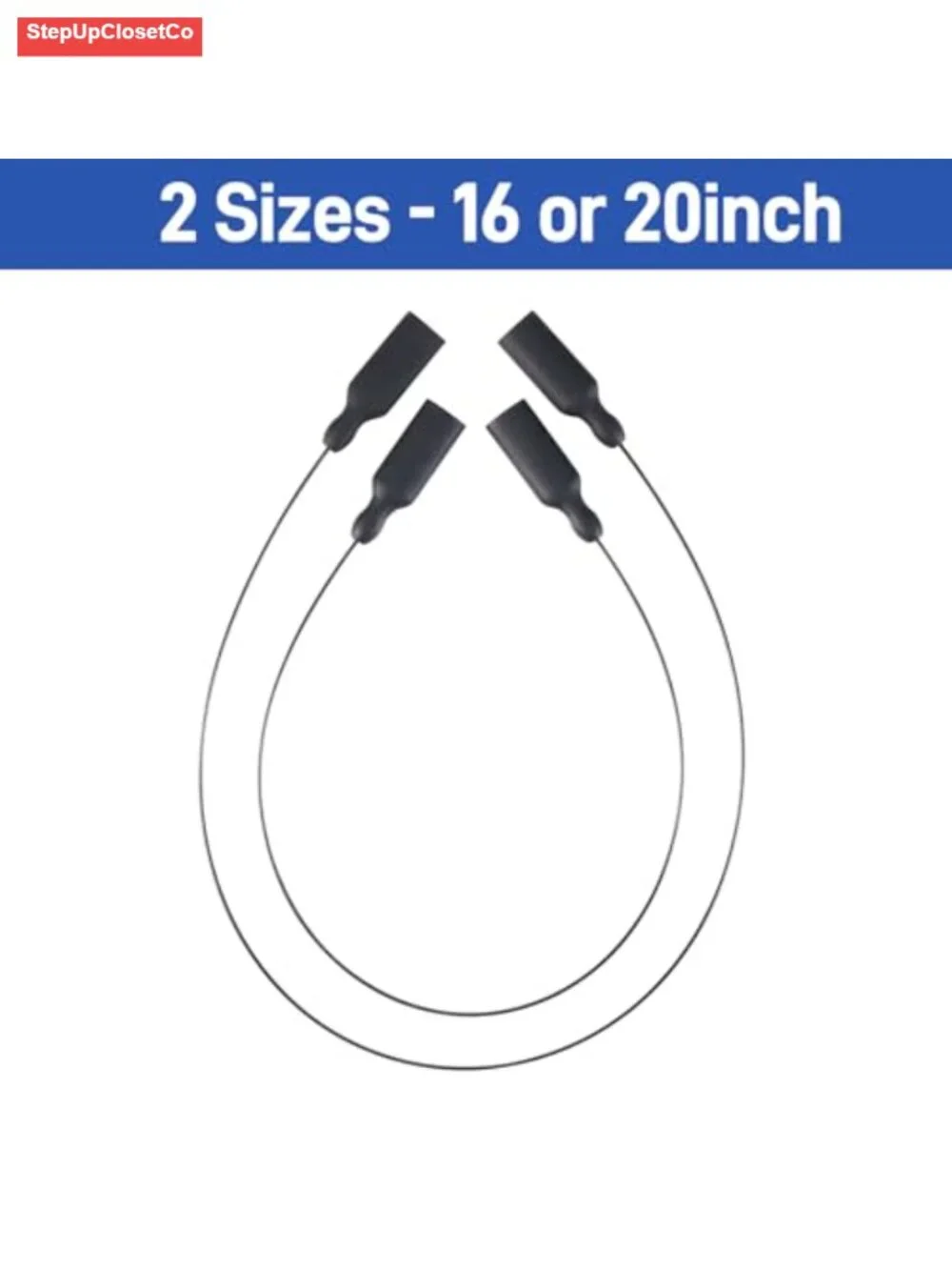 Eyeglasses Retainer Strap Silicone Steel Wire for Sports 2 Pack